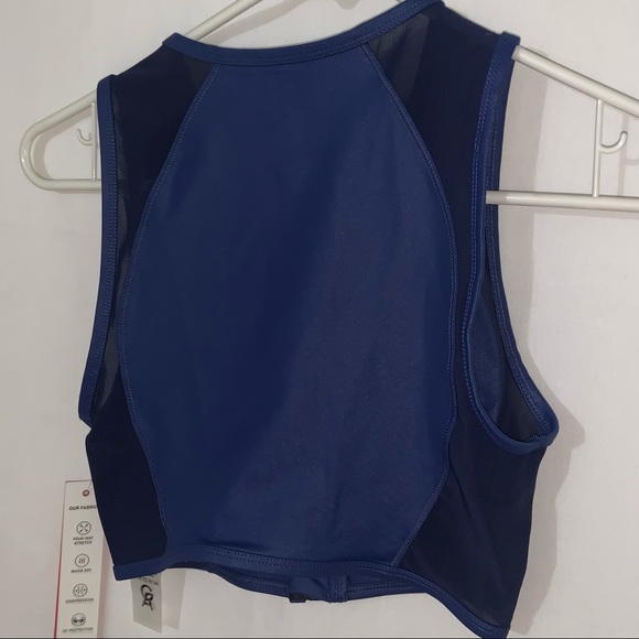 Good American The Power Zip Sports Bra Blue NWT - Picture 6 of 9